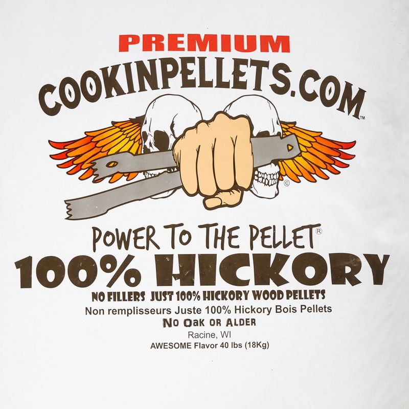CookinPellets 40-Pound Premium Genuine Hickory Hardwood Grill Smoker Wood Pellets, No Bark, Fillers, and Flavor Oils, for Meat and Veggies (3 Pack), 5 of 7