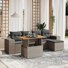 vidaXL Garden Sofa Set Gray PE rattan Medium Adjustable Feet - 2 of 4