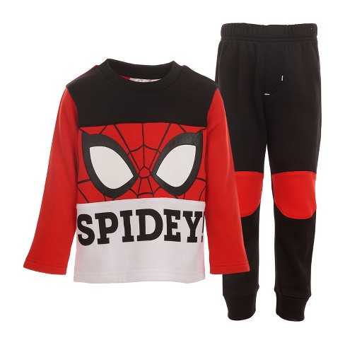 Marvel Spider-man Little Boys Fleece Sweatshirt And Pants Set Red / Black  7-8 : Target