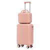 FONTOI 2 Pcs Luggage Sets 20 Inch Carry On Luggage With 14 Inch Cosmetic Case Carry On Suitcase Stylish Rolling Carry On Luggage With Wheels - 2 of 4
