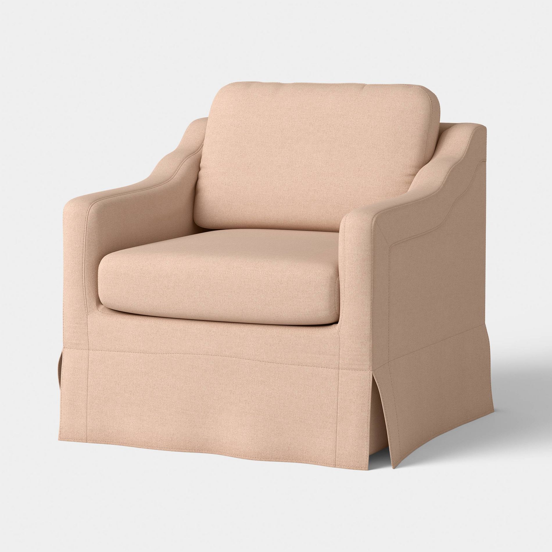 Detailed Slope Arm Slipcover Swivel Accent Chair Performance Fabric Blush - Threshold™ designed with Studio McGee; Assembly Required