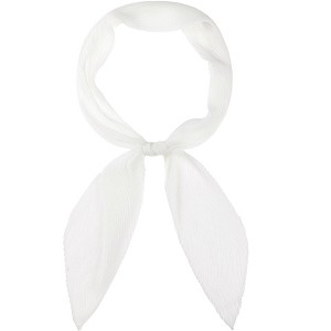 INSPIRE CHIC Women Pleated Pure Chiffon Long Solid Color Semi Sheer Stretchy Neck Scarves 1Pc - 1 of 4