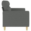 vidaXL Dark Gray 3-Seater Sofa - Fabric Upholstered, Sturdy Metal Frame, Comfortable Thick Padding, Modern Living Room Furniture - 3 of 4