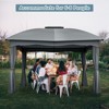 Tangkula 12' x 10' Patio Heavy Duty Steel Gazebo Canopy Double Vented Outdoor Gray - 4 of 4
