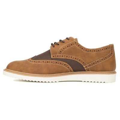 Men's Brown Leather Wingtip Oxford with White Sole