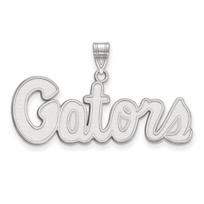 Black Bow Jewelry 10k White Gold Florida Gators NCAA Medium Pendant