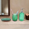 Unique Bargains Durable Vertical Stripes Bathroom Accessories Kit 1 Set - 4 of 4