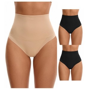 INSPIRE CHIC 3 Packs Women's Shapewear Tummy Control High Waist Shaping Panties Body Shaper Underwear - 1 of 4