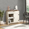 Aghana Digitals Distressed White Rustic Barn Door Storage Cabinet with Drawer, Cabinet & Open - 2 of 4