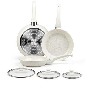 Itopfox Ceramic Nonstick Frying Pan Set with Lids, Healthy Cookware for Eggs & Omelets, PFOA & PFAS Free, Induction Compatible - 1 of 4