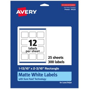 Avery White Rectangle Labels, 1-13/16" x 2-3/16" - 1 of 4