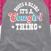 Girls' - Instant Message - It's A Cowgirl Thing Shirt Tail Raglan Graphic T-shirt - 2 of 4