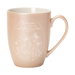 Elanze Designs Consider How The Wild Flowers Grow Precious Pearl 10 ounce New Bone China Coffee Cup Mug - 1 of 4