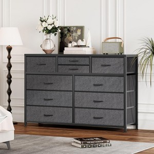 10-Drawer Fabric Dresser Modern Chest of Drawers with Fabric Bins & Sturdy Steel Frame,Multi-Scene Dresser for Living Room/Hallway,(Easy Assembly) - 1 of 4