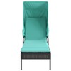 vidaXL Sun Lounger with Canopy Black Poly Rattan - 4 of 4