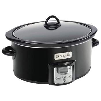 Crock-Pot 4 2091290 Quart Capacity Intelligent Count Down Timer Slow Cooker Small Kitchen Appliance, Black