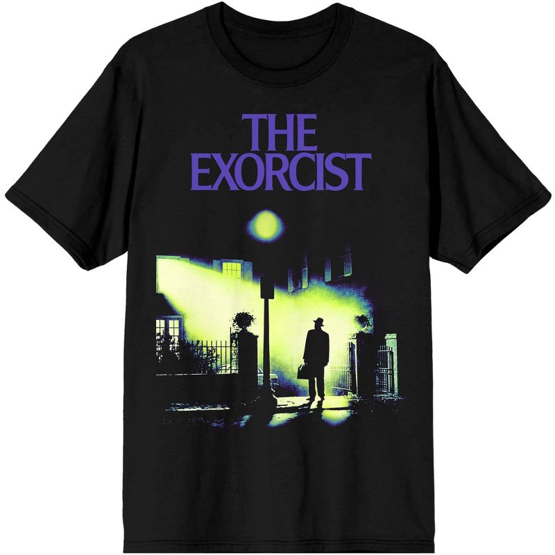 The Exorcist Horror Movie Cover Art Men's Black Graphic Tee Shirt, 1 of 4