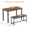 NicBex Dining Table Set for 4 Dining Room Table Set Bar Table with 2 Dining Benches Counter Height Dining Table Set for Dining Room - 4 of 4