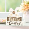 The Lakeside Collection Easter Bunny Block Table Sign Happy Easter Natural Or Spring - 4 of 4