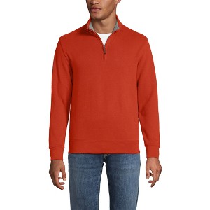 Lands' End Men's Bedford Rib Quarter Zip Sweater - 1 of 4