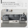 SKRAN L Shaped Cloud Chenille Modular Sectional Sofa with Double Cushions with Movable Ottoman,Indoor Furniture for Living Room - 2 of 4