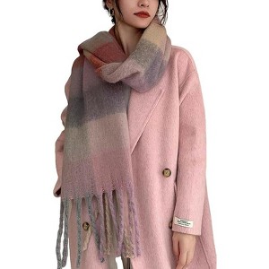 MSDC Winter Women Warm Scarf Long Shawl Large Scarves Cold Weather Thick Blanket Scarfs Colorful Plaid - 1 of 4