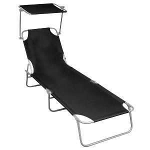 vidaXL Sunlounger Black Powder-coated aluminum Standard Foldable - 1 of 4