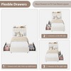 COZONY Upholstered Bed Frame with Storage Headboard, Platform Bed with Drawers and Bookcase, No Box Spring Needed - 3 of 4