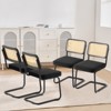 VEVOR Rattan Dining Chairs Set of 4, Mid Century Modern Dining Chair, Upholstered Velvet Accent Chair with Rattan Back,  (18.1 Inch) Yellow+Black - 2 of 4
