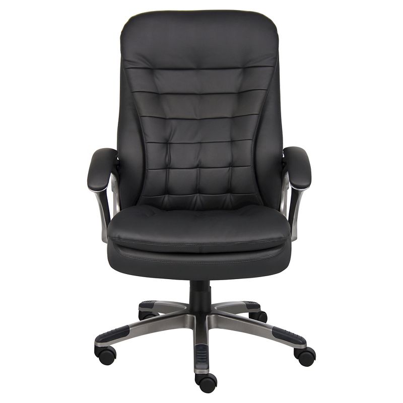 High Back Executive Chair with Pewter Finished Base/Arms Black - Boss Office Products, 5 of 7
