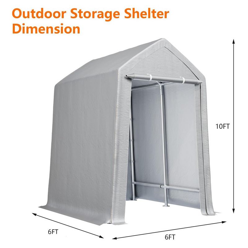 Outdoor Carport Storage Tent Garage Heavy Duty Shed Car Shelter Canopy, 2 of 8