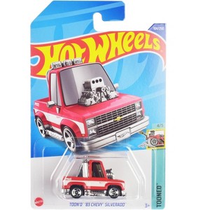 1983 Chevrolet Silverado "Toon'd" Pickup Truck Red and White "Tooned" Series Diecast Model Car by Hot Wheels - 1 of 3