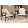 APRILSOUL 26.3'' Modern Minimalist Leisure Armchair, Set of 2, Armchair with L-shaped Armrests and Polyester Fabric for Living Room,White - 3 of 4