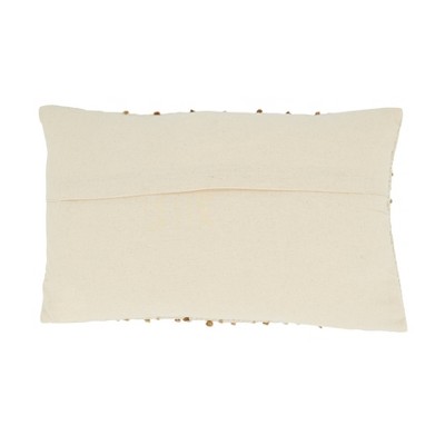 Natural Woven Diamond Pattern Rectangular Throw Pillow