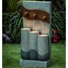 LuxenHome Resin Modern Pots Outdoor Patio Fountain with Lights Gray - 3 of 4