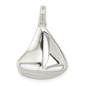 Black Bow Jewelry Sterling Silver Polished Sailboat Pendant - 1 of 4