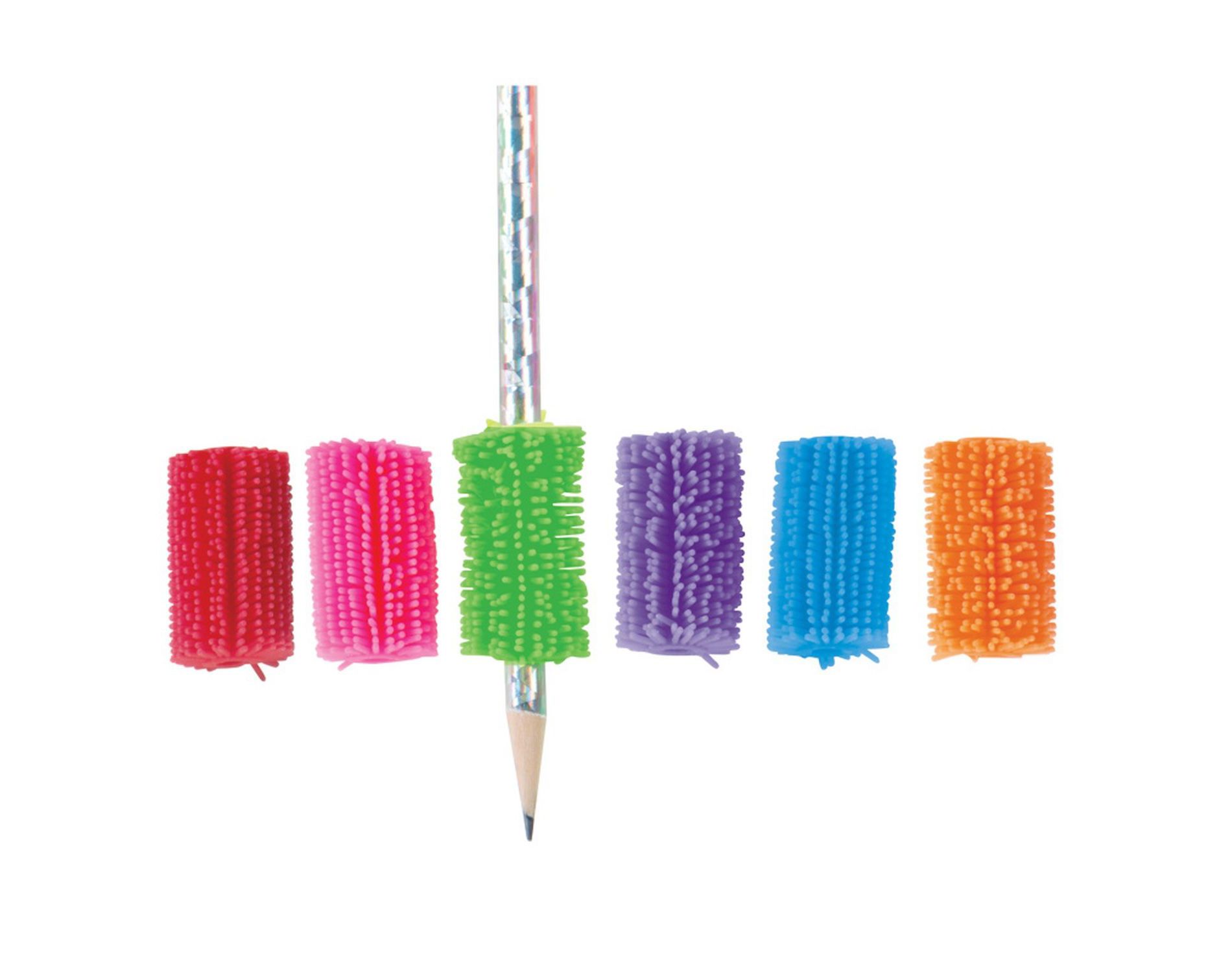 Cushy Squishy Soft, Stretchy Pencil Grips - 6 Pack (Assorted Colors)