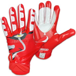 Battle Sports Clown23 Cloaked Youth Football Receiver Gloves - Red - 1 of 2