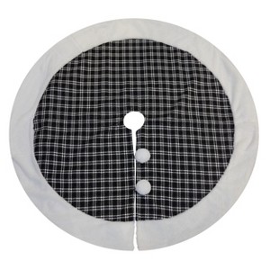 Season's Designs 48In Black / White Check Tree Skirt W/ F - 1 of 1
