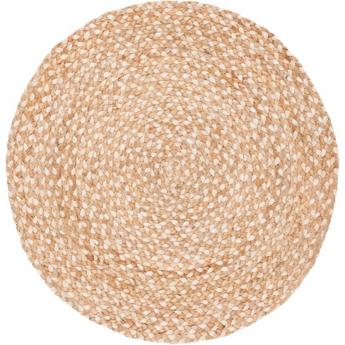 Natural Fiber Nf804 Hand Woven Area Rug - Natural/ivory - 3' Round ...