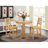 HomeStock 3-Pc Natural Oak Finish Solid Wood Top - Dining Room Set - Seats 4 - 2 of 4