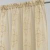 RT Designers Collection Andrea 2 Pieces 1.5" Rod Pocket Damask Embroidery Metallic 36" x 84" Taupe - 2 of 4