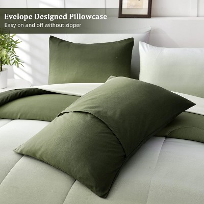 Der Rose BALHAM TRADE-7 Pieces King Comforter Set All Season Lightweight Gradient Dark Green Down Bedding Blue-Queen 90"x90" — фото 7