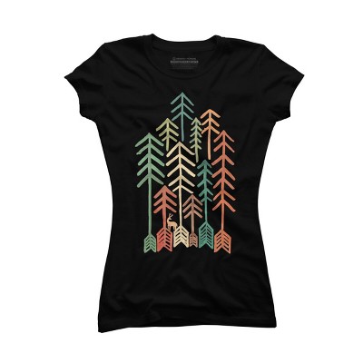 Junior's Design By Humans Deer In The Arrow Wilderness By radiomode T-Shirt