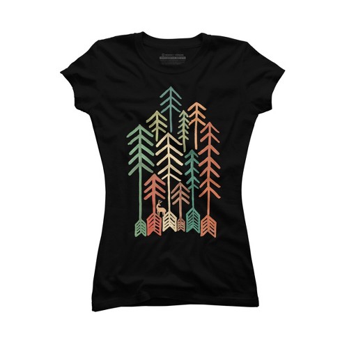 Junior's Design By Humans Deer In The Arrow Wilderness By radiomode T-Shirt - image 1 of 2