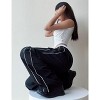 Women Pants Wide-Leg Track Pants with White Stripes, Black, XXL - 2 of 3