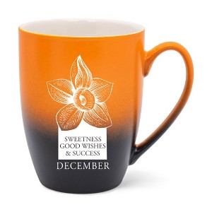 Elanze Designs Sweetness Good Wishes And Success Two Toned Ombre Matte Orange and Black 12 ounce Ceramic Stoneware Coffee Cup Mug - 1 of 4