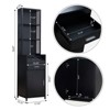 FURNIinspire Utility Storage Cabinets Stylist Workstation with Organized Drawers and Adjustable Coils for Salon Home, Black, 17.32"*15.75"*70.87" - 3 of 4