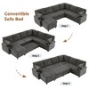 JUJABU 109.9" Grey U-shaped Versatile Sectional Sofa with Ample Storage Space, Two Cup Holders and Charging Ports - 4 of 4