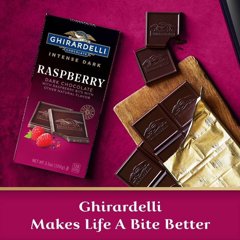 Ghirardelli Intense Dark Chocolate Raspberry Radiance Candy Bar - 3.5oz, 6 of 8